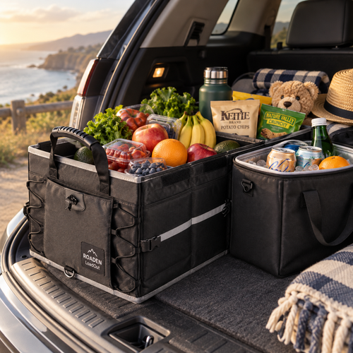 ROADEN Loadout organiser in an SUV boot